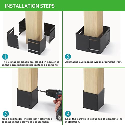 Miniatura 4 de Protector de poste ajustable de acero inoxidable 304 (rango de 3.3-6 pulgadas), protege buzones, cubierta y vallas de la lluvia y daños al equipo de