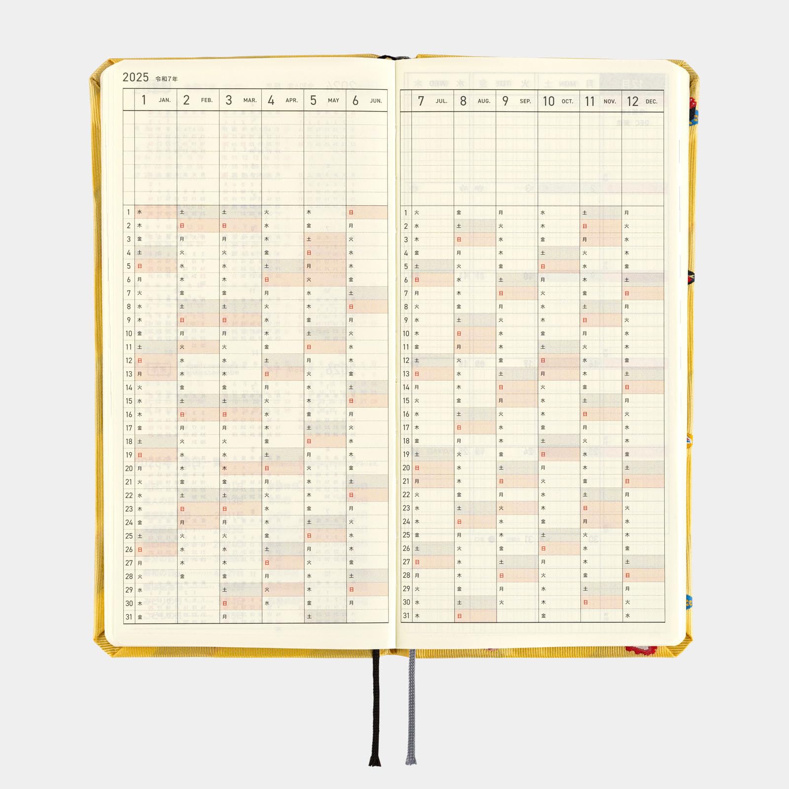 ほぼ日 Hobonichi Techo 2025 Semanas MEGA [Inglés/Tamaño Alto y Delgado/Inicio de Enero/Agenda] Lazo y Corbata: Sushi