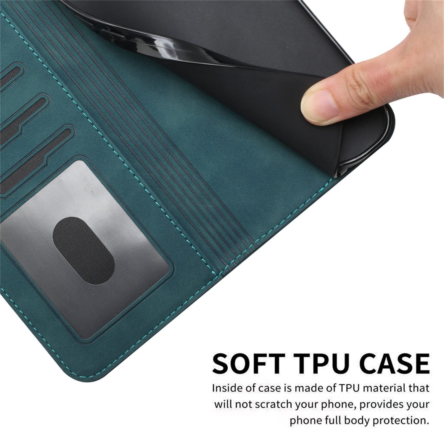Custodia Flip In Pelle Con Portafoglio Per OnePlus Nord 2T 5G – Funzione Supporto, 3 Slot Carte, Colore Verde