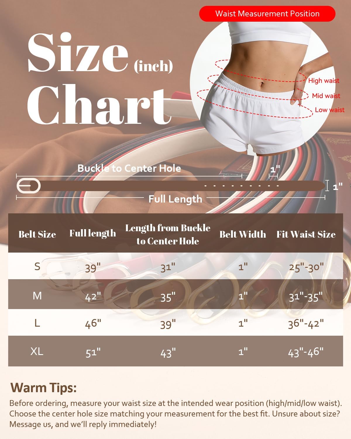 SANSTHS Women Belt for Jeans with Gold Oval Buckle, Thin Belt for Dresses Pants, Adjustable Waist Belt for Daily Fashion - Image 6