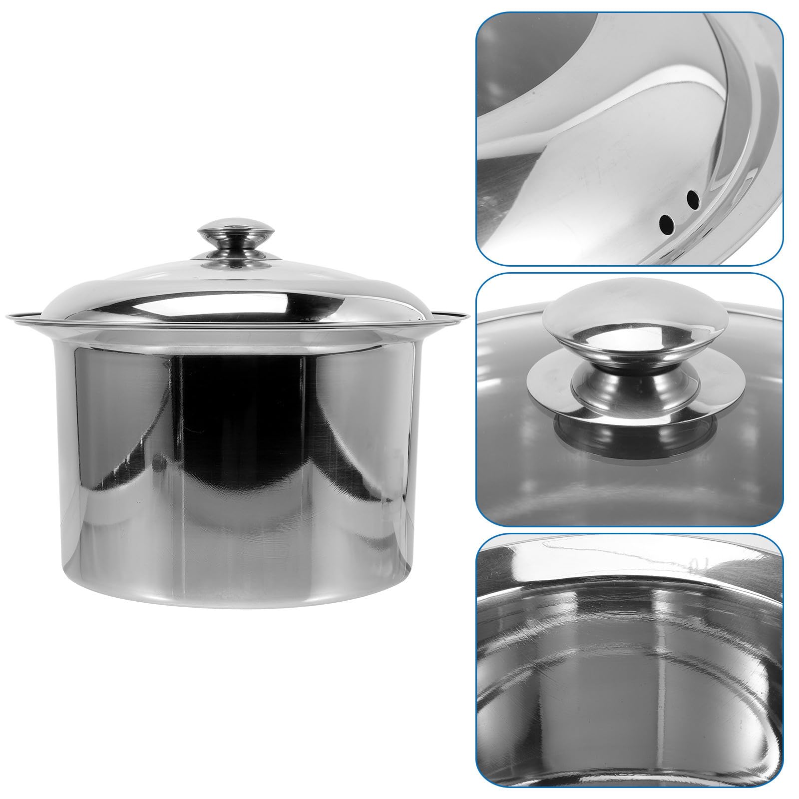 Gadpiparty Orinal casero de acero inoxidable con tapa resistente, 24 cm, para adultos y pacientes, escupidera portátil para uso nocturno y en casa