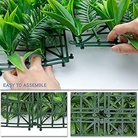 Vista 6 de E&K Panel de valla de plantas artificiales de 20 x 20 pulgadas, hojas sintéticas, césped, panel de privacidad para interiores y exteriores