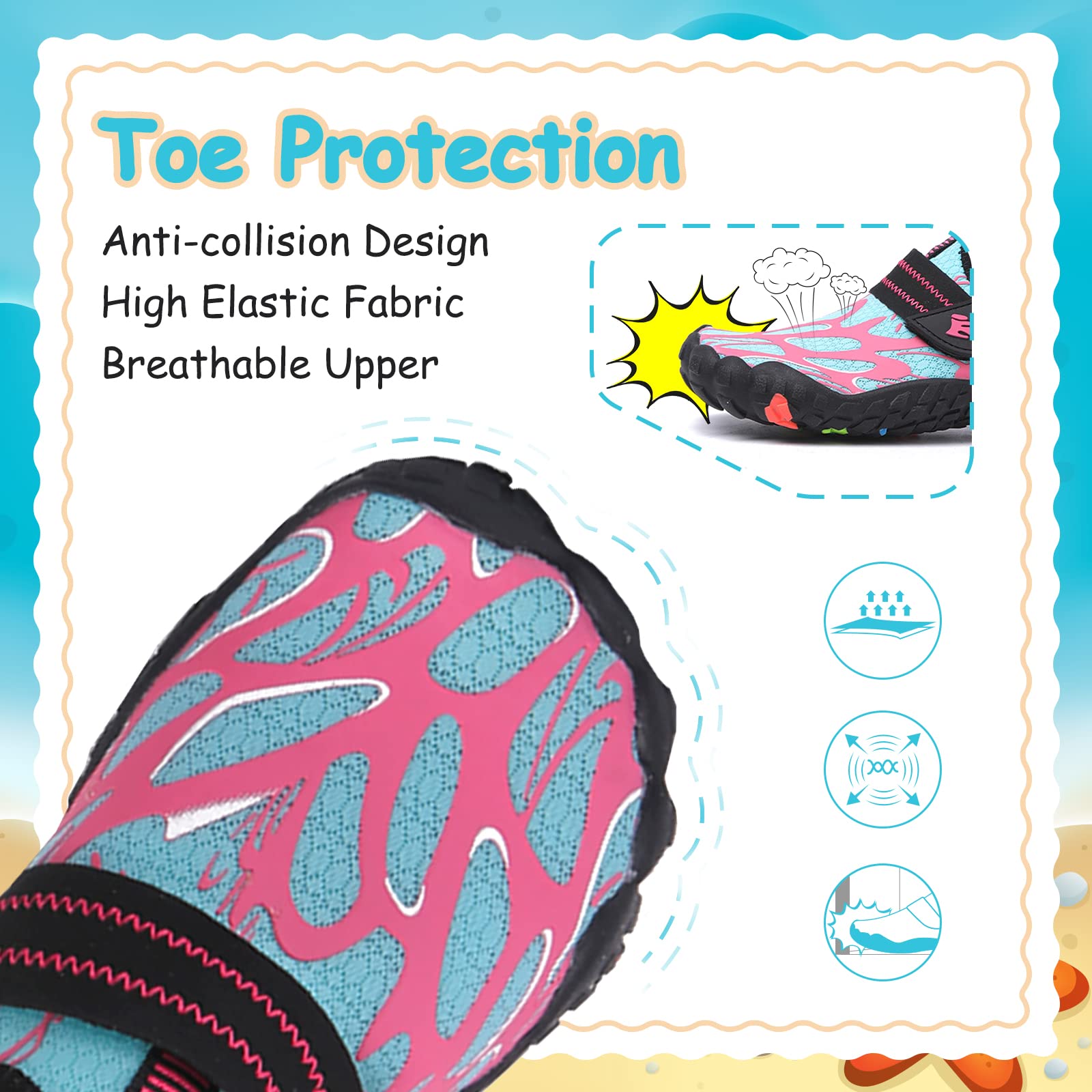 Hanani Zapatos de Agua Niño Escarpines de Baño para Niña Barefoot Calcetines de Natación Niñas Zapatos de Agua de Secado Descalzo Aqua Calcetines Escarpines de Baño
