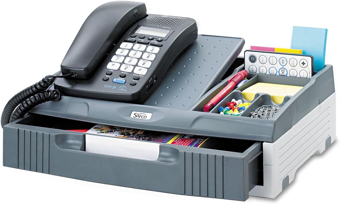Safco Products 2204CH Telephone Organizer Stand (Qty.1), Light Gray/Charcoal