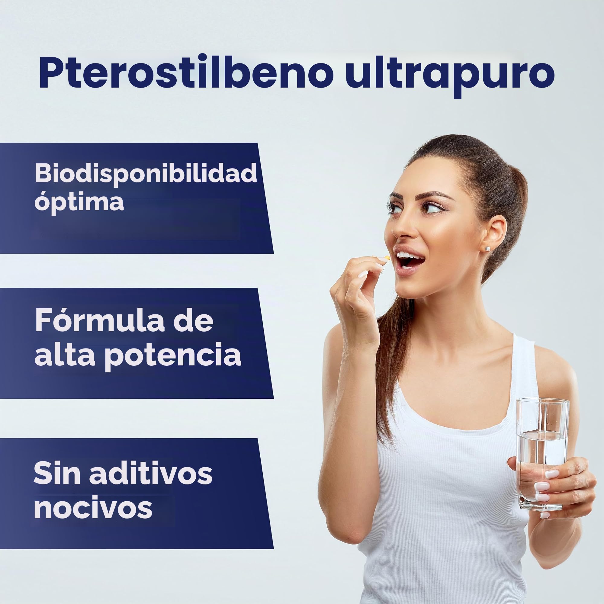 Pterostilbeno 150 mg con 60 Cápsulas, Trans Pterostilbeno 99 por Ciento Puro, Suplemento Dietético Antioxidante para el Mantenimiento de la Función Celular
