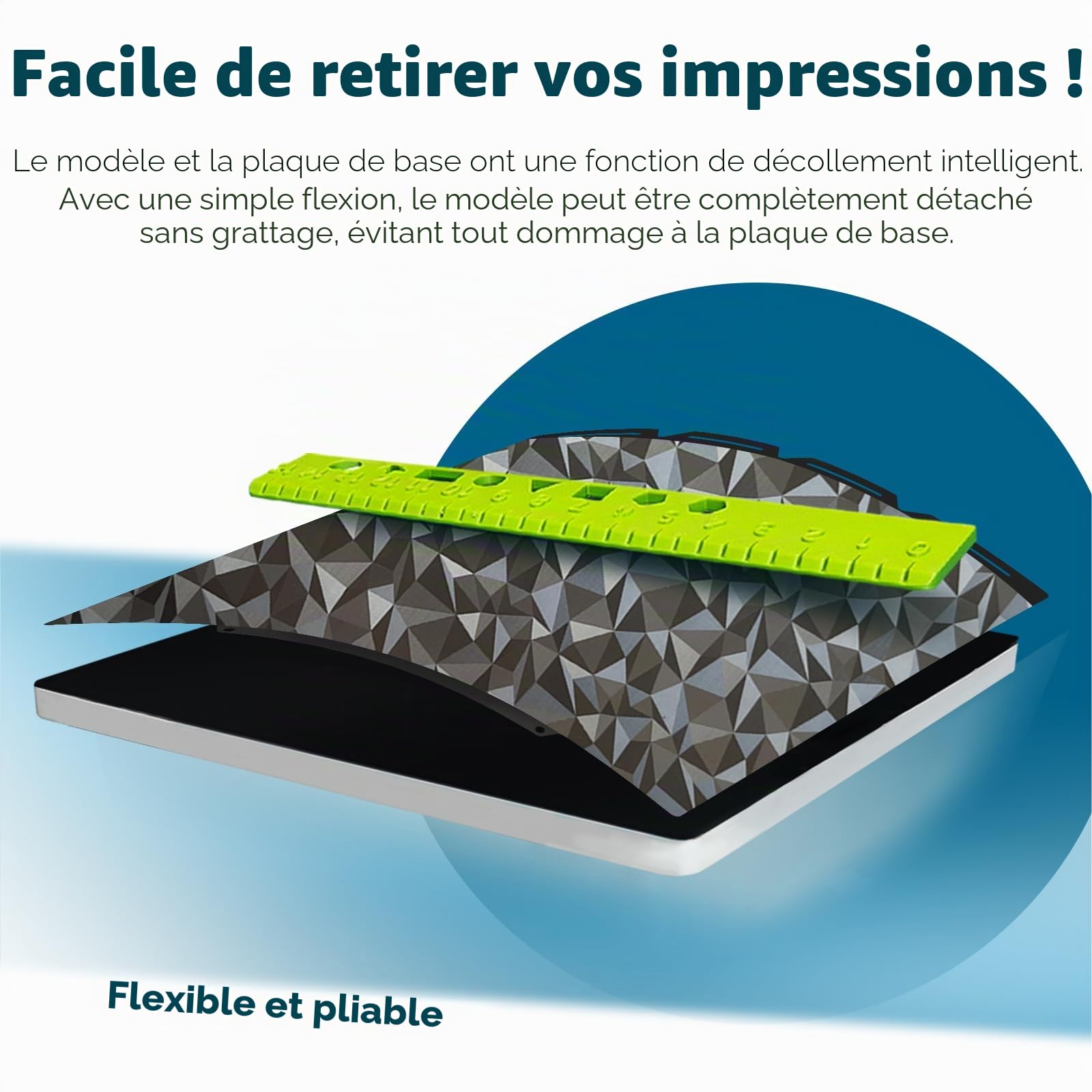 Pour Snapmaker U1 - PEO PET - 270 x 270 mm - Double face - Plate-forme de lit chauffante en PEI - Flexible et amovible - Fabriqué en acier à ressort pour pièces Snapmaker U1 (fibre de carbone +
