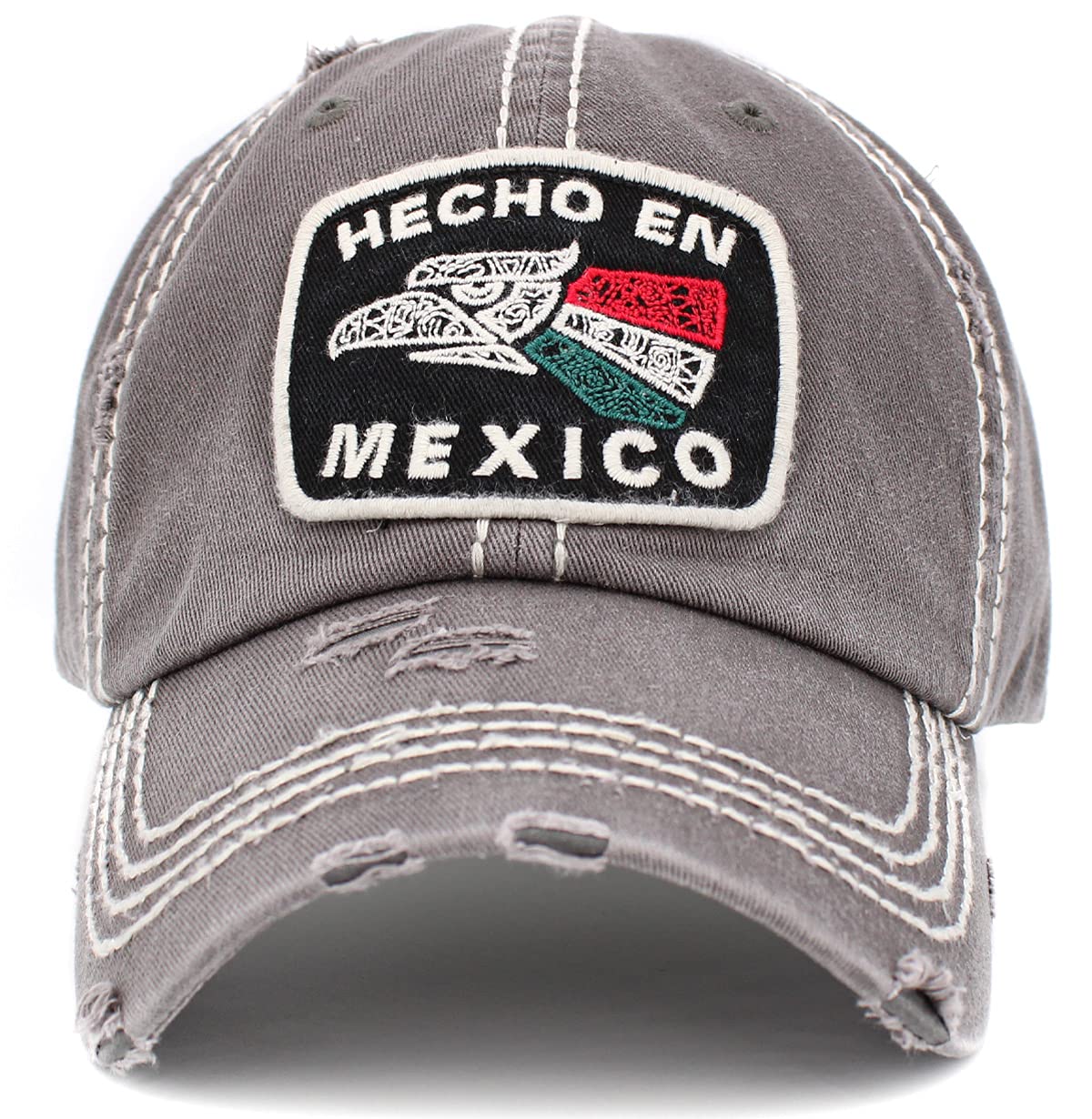 KBETHOS Vintage Hats Distressed Washed Baseball Cap Dad Hat One Size Adjustable Original (Dark Gray Hecho En Mexico)