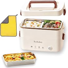 250W Electric Heated Lunch Box 1.2L 304SS 2-Tier Portable Food Warmer