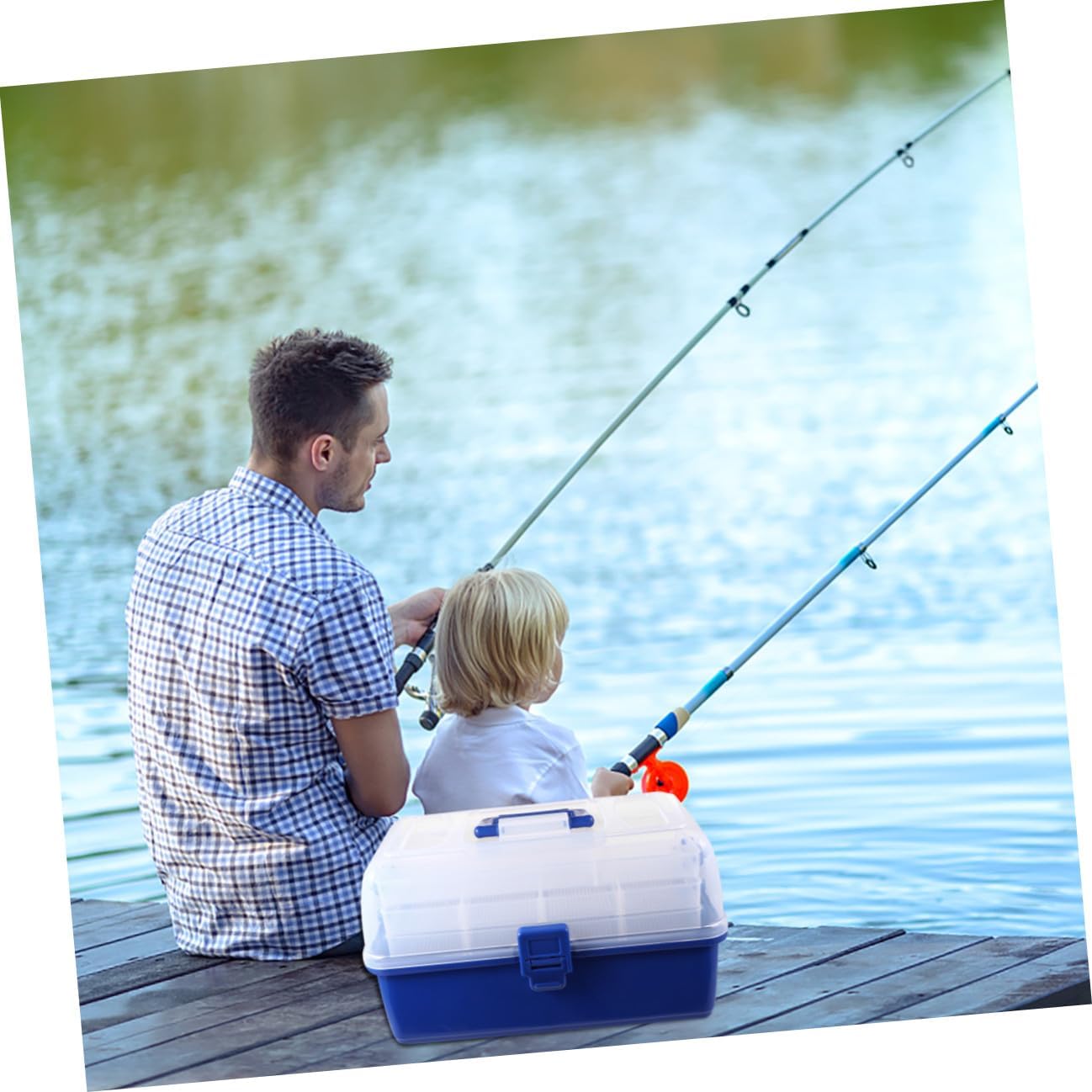 Portable Fishing Tackle Organizer Box 4-layer Plastic Fishing Gear Storage Container Tool Box