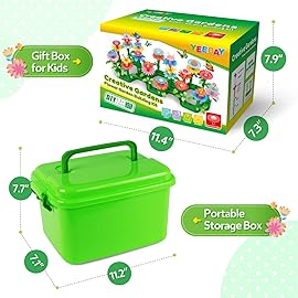 YEEBAY Flower Garden Building Toys for Girls Age 3, 4, 5, 6, 7 Year Old - STEM Gardening Toys for Kids - Stacking Game for Toddlers Play Set - Educational Activity for Preschool (148 PCS)