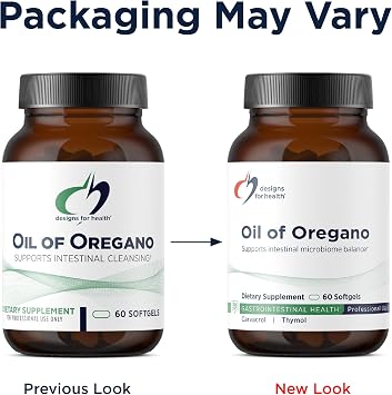 Designs for Health Oil of Oregano, Oregano Oil for GI Support, 60 Softgels | Immune & GI Cleansing Support, Oregano Oil, Supports Intestinal Cleansing, Standardized to Bioactive Compounds