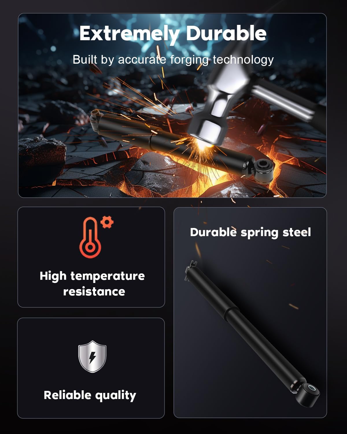 cciyu (Front Rear) Struts Shock Absorbers Fit for Chevrolet K1500 1988-1999,for Chevrolet K2500 1988-2000,1988-1999 for GMC K1500,1988-2000 for GMC K2500 344266 344263