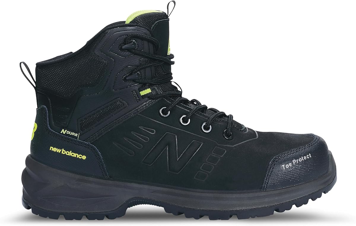Calibre Composite Toe Work Boots for Men - EH, PR, Non-Slip Leather Safety Shoes for Industrial & Construction