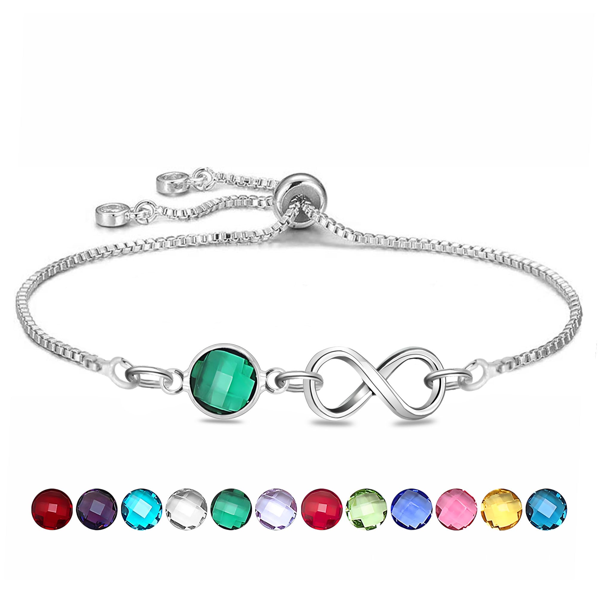HEYEJET Unendlichkeit Liebe Armband für Frauen Mädchen Geburtstag Geschenke für Familienmitglied Freund Silber Tennisarmband für ihren Weihnachten Muttertag Valentinstag Schmuck
