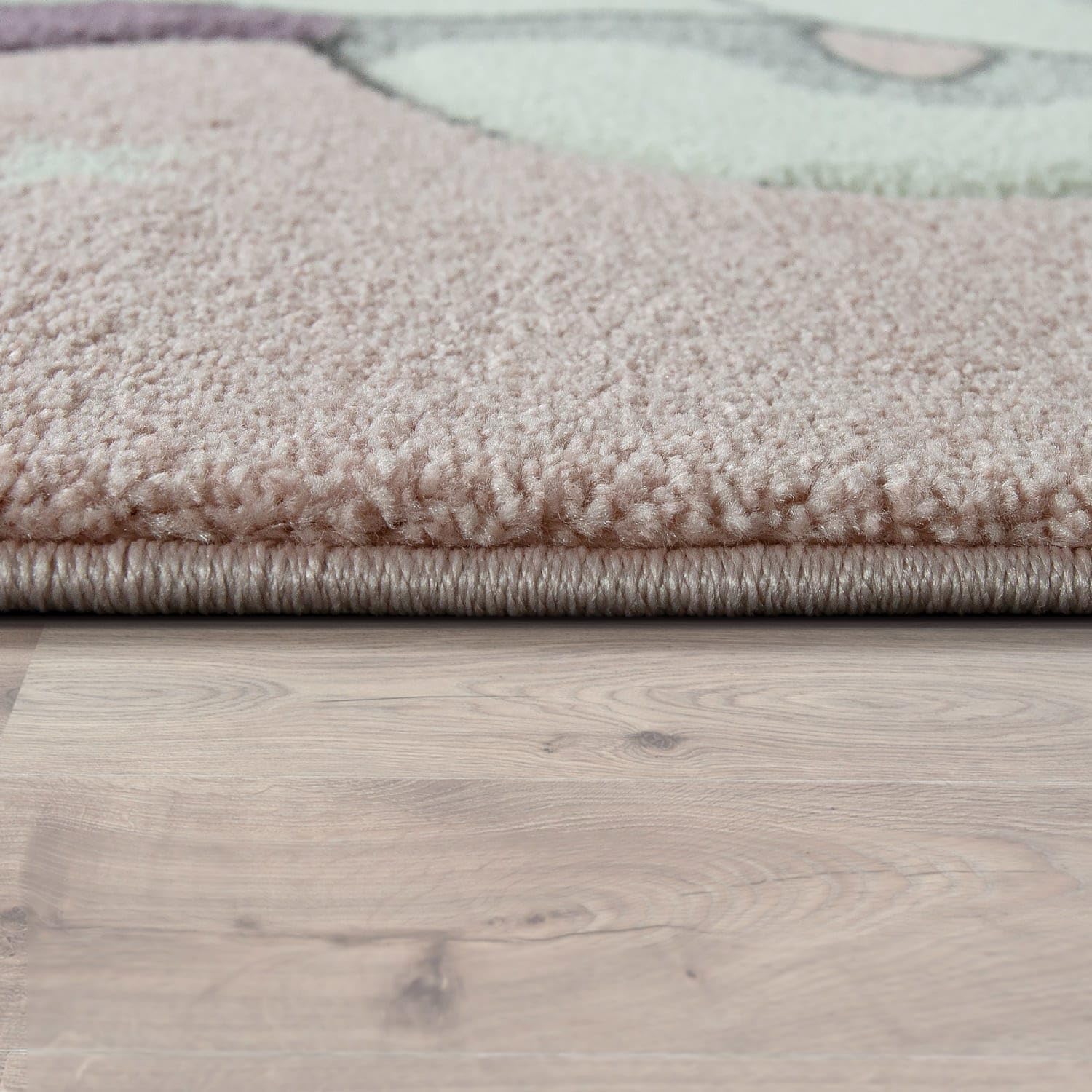 Paco Home Kids Rug Cute Unicorn on Rainbows and Stars in Pink, Size: 4'7" x 6'7"