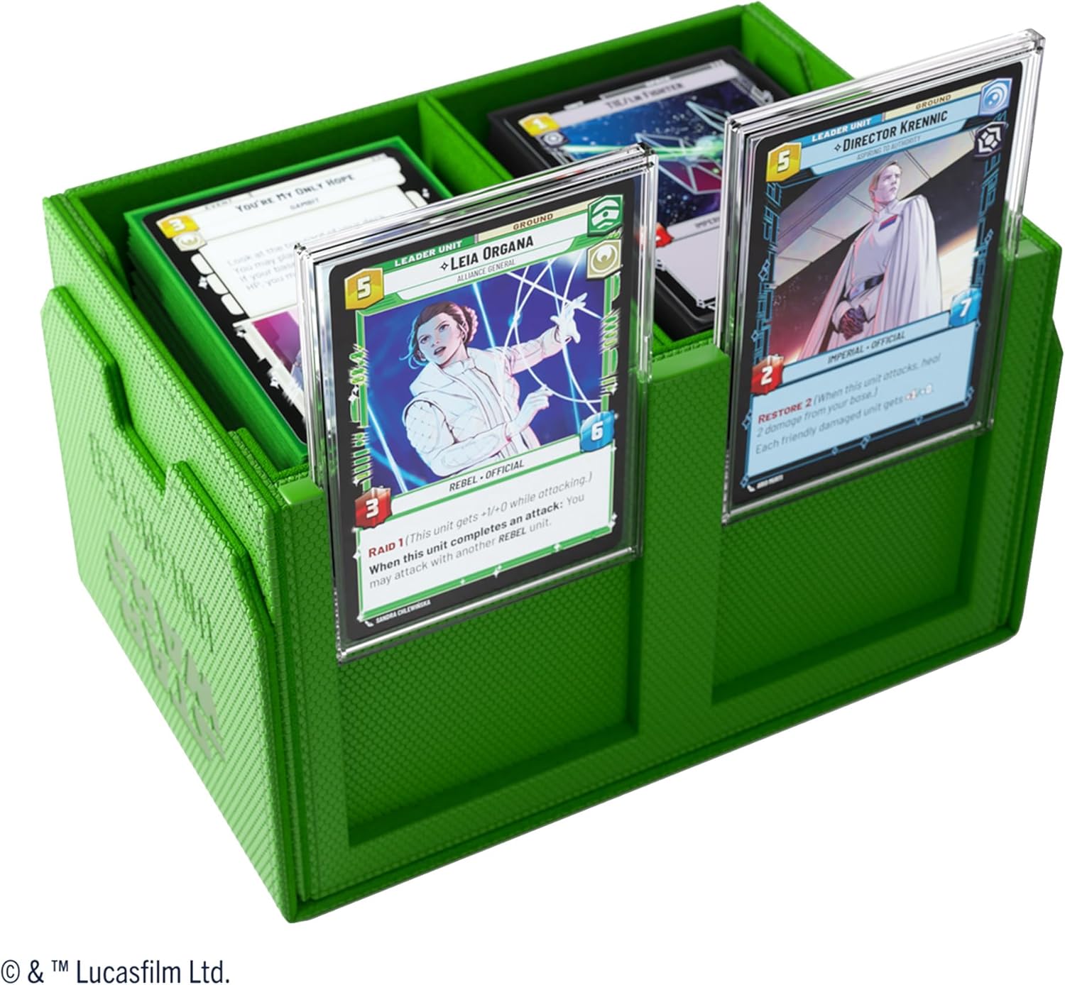 Gamegenic Star Wars Unlimited DOUBLE DECK POD - Elevate Your Gaming Experience! Premium Deck Box, Holds 120 Double-Sleeved Cards, Designed for the Star Wars Unlimited TCG, Green Color, Made