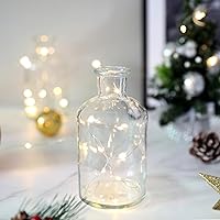 Vista 5 de Magic Season Botellas de vidrio decorativas con tapones de corcho (8.5 fl oz. botellas redondas/2 piezas)