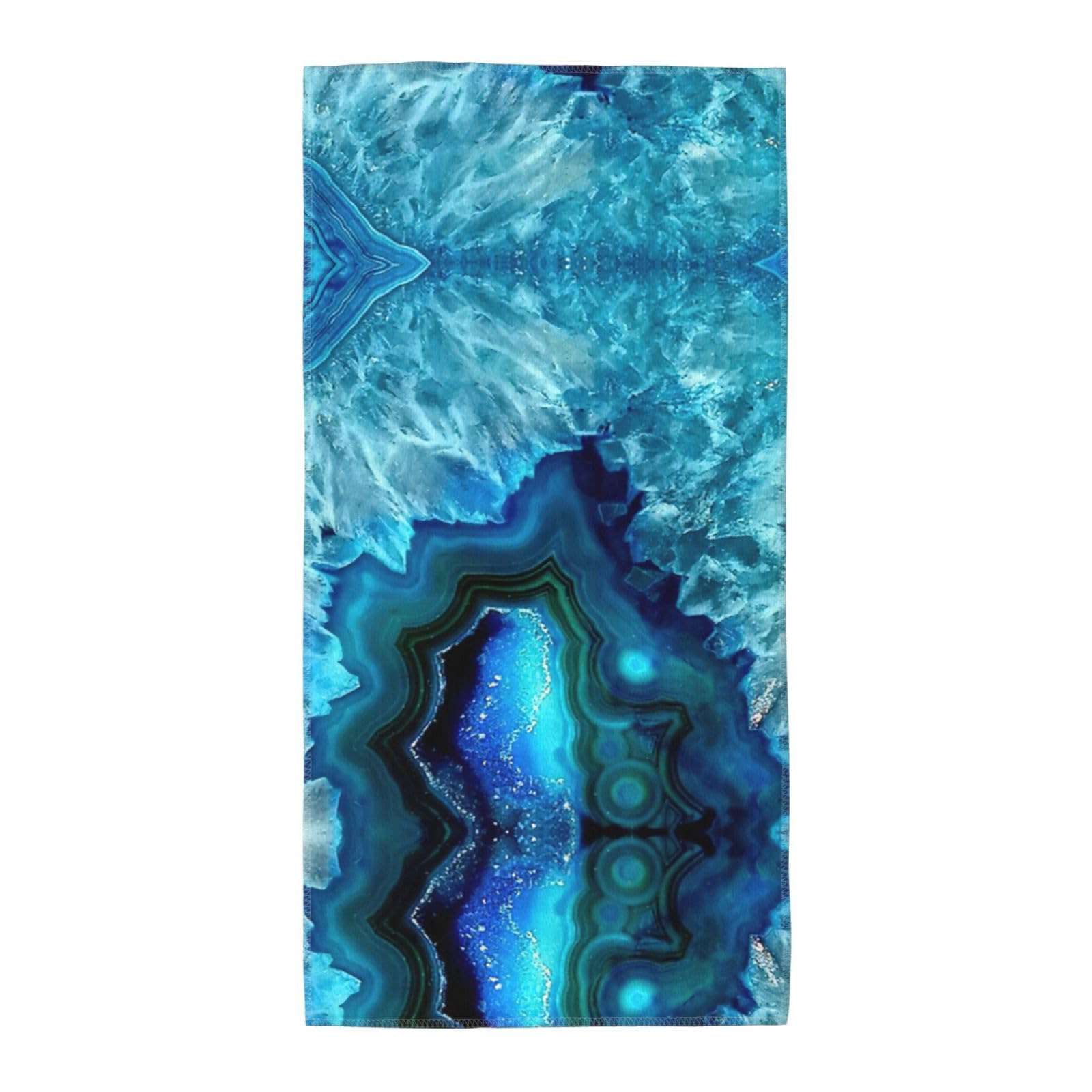 YQxwJL Bright Aqua Blue Turquoise Print Soft Thick Towels, Super Absorbent And Fast Drying No Fading Multipurpose Use For Travel, Fitness
