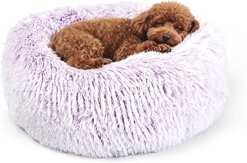 Miniatura 20 de Cama relajante de 30 pulgadas para perros medianos, color gris oscuro, cama lavable y antiansiedad Verde militar,Beige,Negro -,Marrón,Dary café,Gris