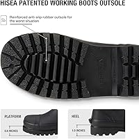 Vista 6 de HISEA - Botas de trabajo para hombre, botas de lluvia de neopreno, botas para barro con suela aislante