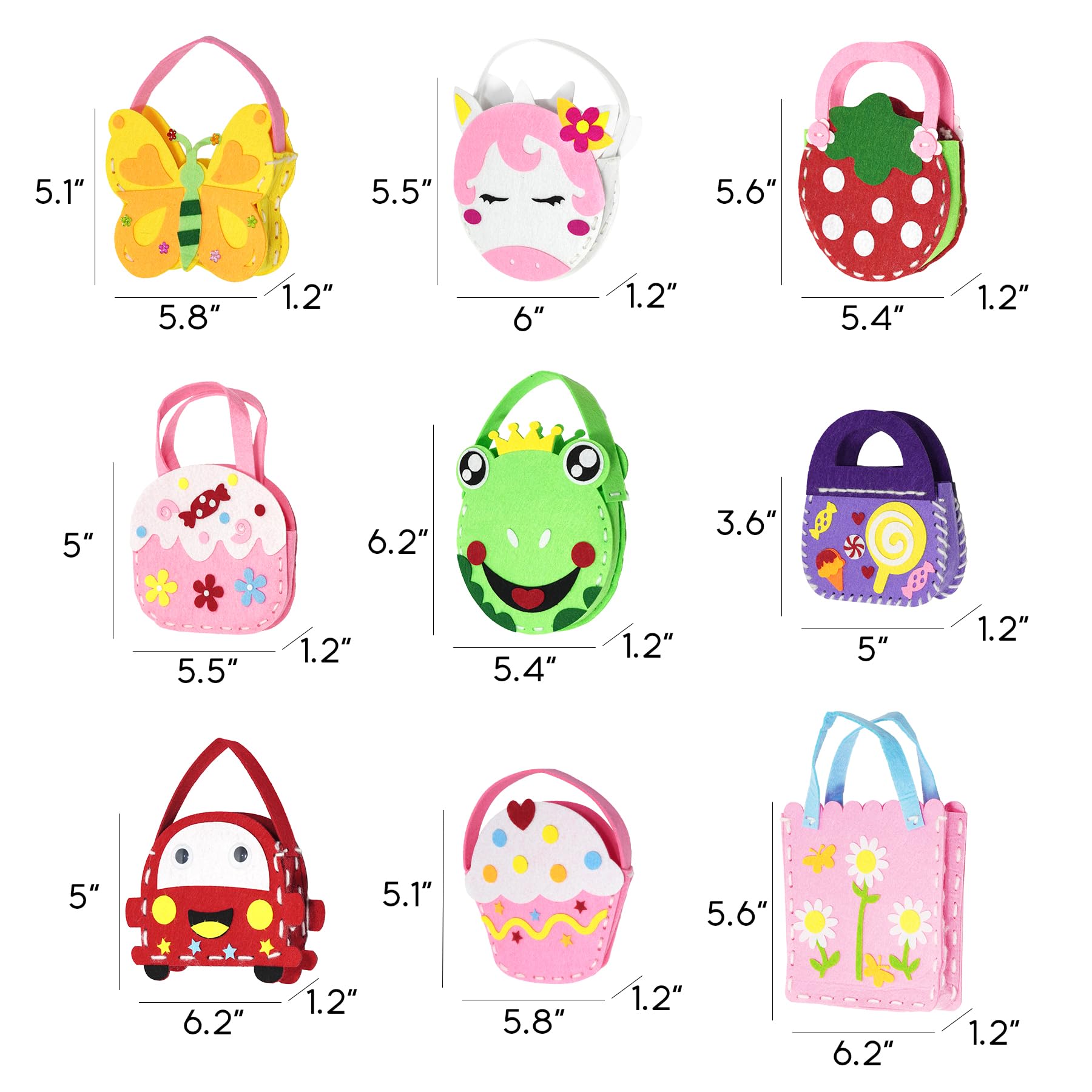 OPUHOHR 9 PCS Sewing Kit for Kids DIY Purse Sewing Kit, Kids Sewing Crafts Supplies - Image 2