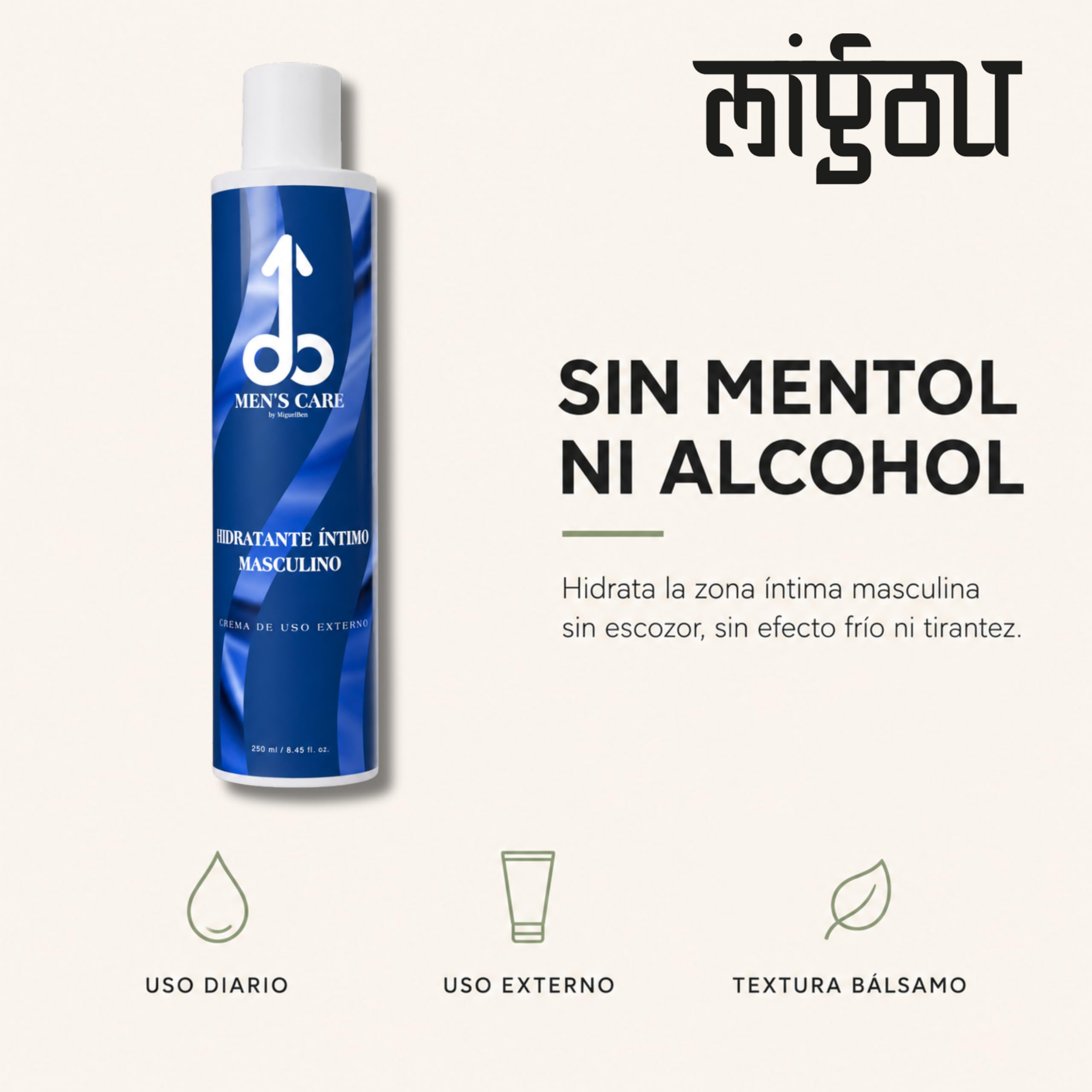 250 ml - Crema Hidratante Íntima para Hombre - Sin Mentol ni Alcohol - Cuidado Diario de la Piel del Pene y Zona Íntima Masculina - con Cáñamo, Argán y Karité