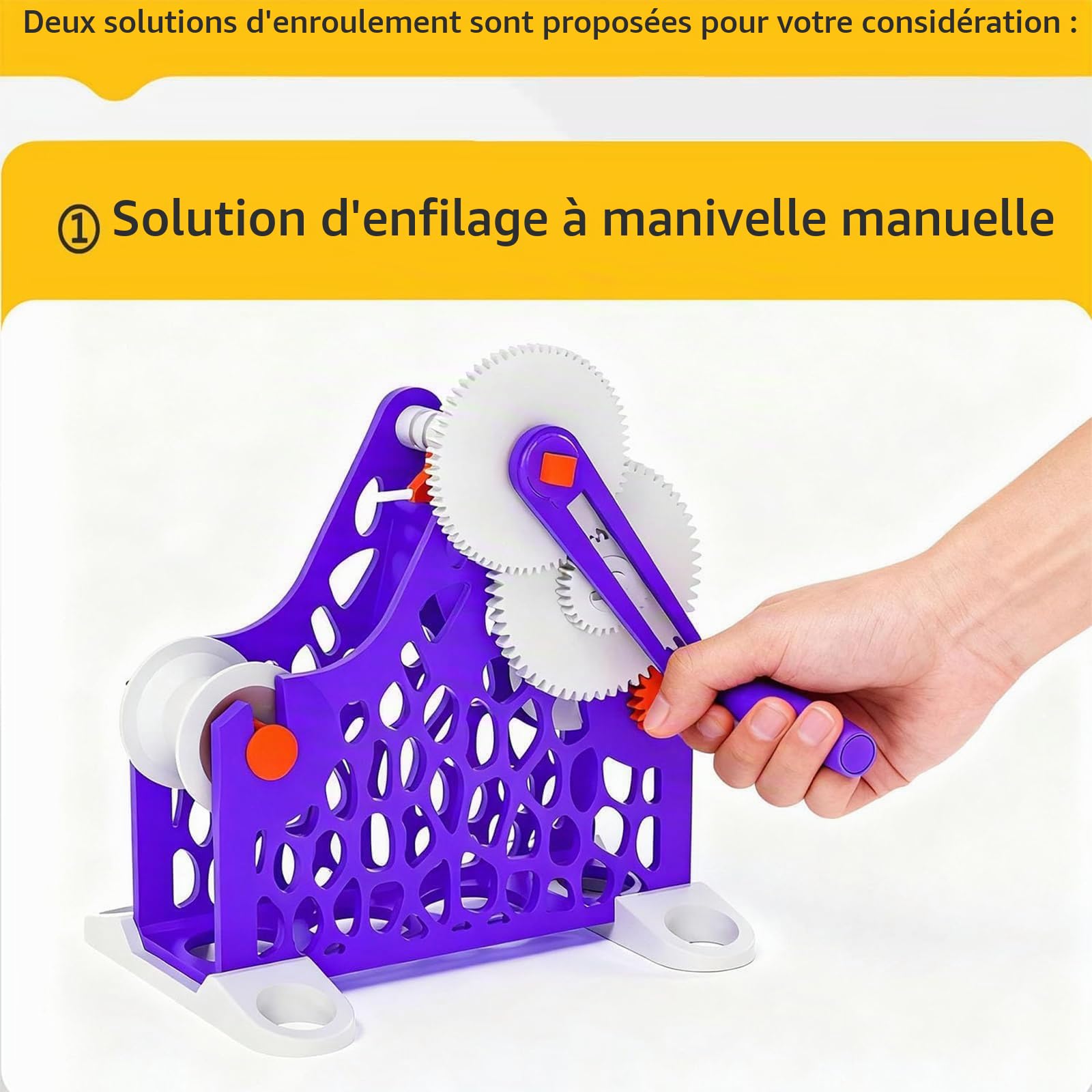 Enrouleur De Filament Pour Imprimante 3D, Bobineuse, Conception Modulaire Amovible, Enrouleur Électrique Manuel Pour Fil D'impression 3D, Fil De Soudage Et Fil À Coudre(Orange)