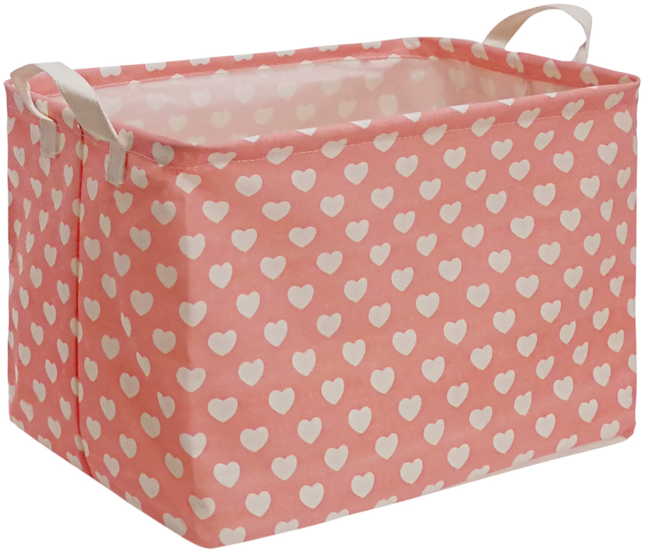 MAIZMZ Girls Storage Basket Pink Valentine's Day Gifts Basket Waterproof Organizer Nursery Bins Toy Box for Organizing Home/Dorm/Kitchen/Pet/Office/Closet/Shelf/Room Decor