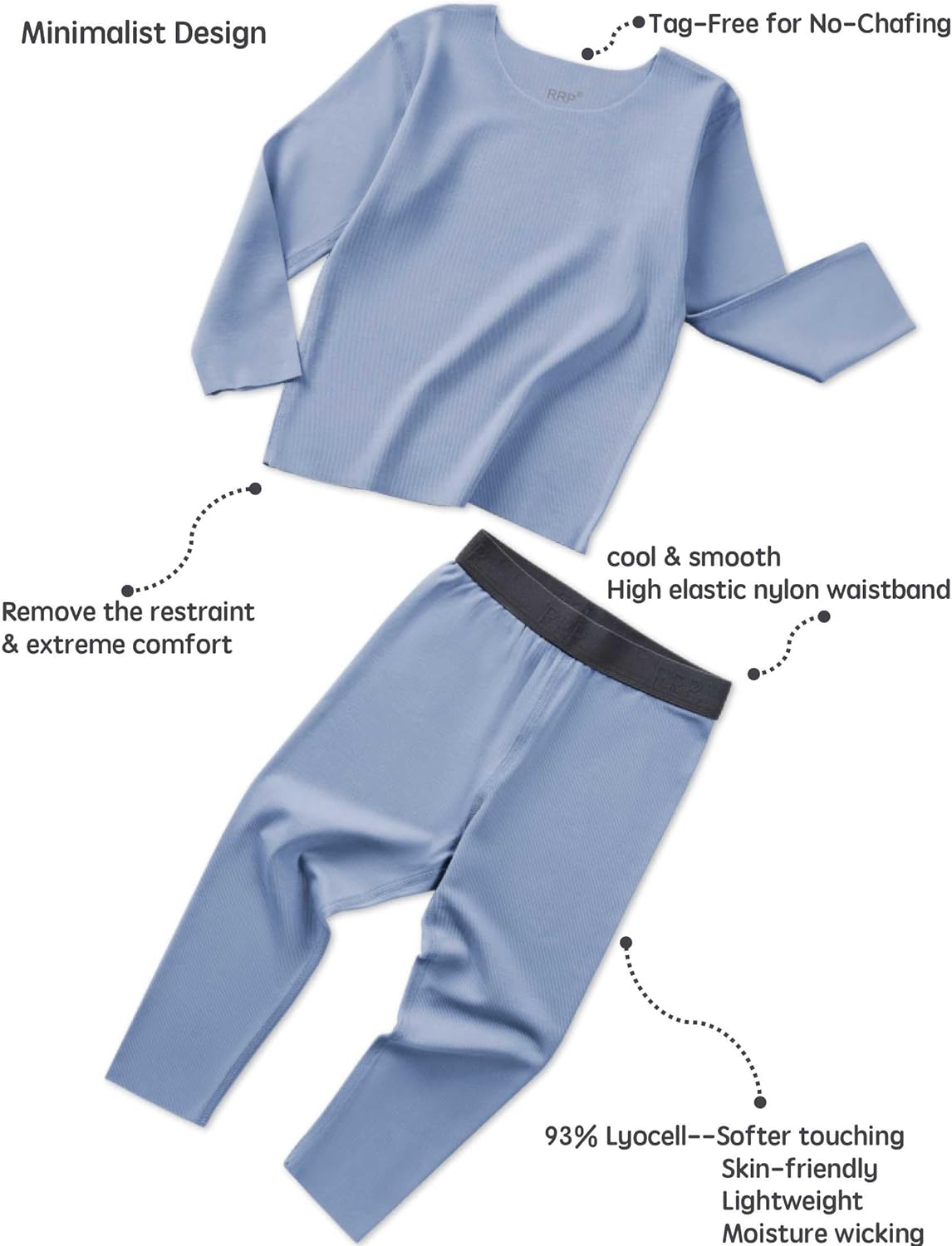 RRP Toddler Soft Lyocell Pajamas Infant Solid Snug Fit Long Sleeve Sleepwear Baby Boys Girls PJs 4-Piece Set 12M-5T - Image 4