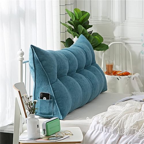 Miniatura 12 de Almohada de cabecera con cuña para cama, almohada de lectura, almohadas triangulares, almohadas de cuña para cabecero, relleno de huecos, cojín