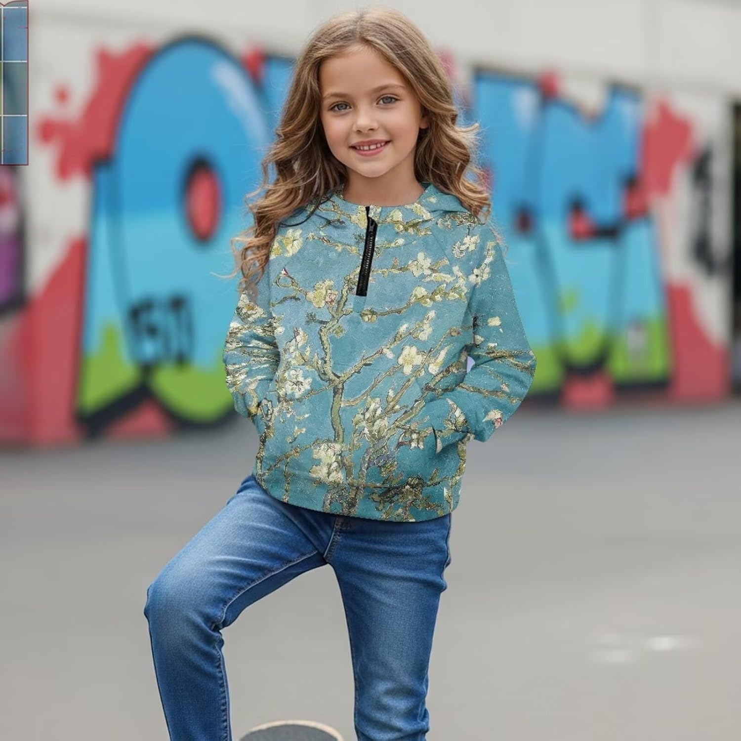 Girls Hoodies Long Sleeve Fashion Jacket Half Zip Up Stand Collar Cropped Pullover Sweatshirts With Pockets