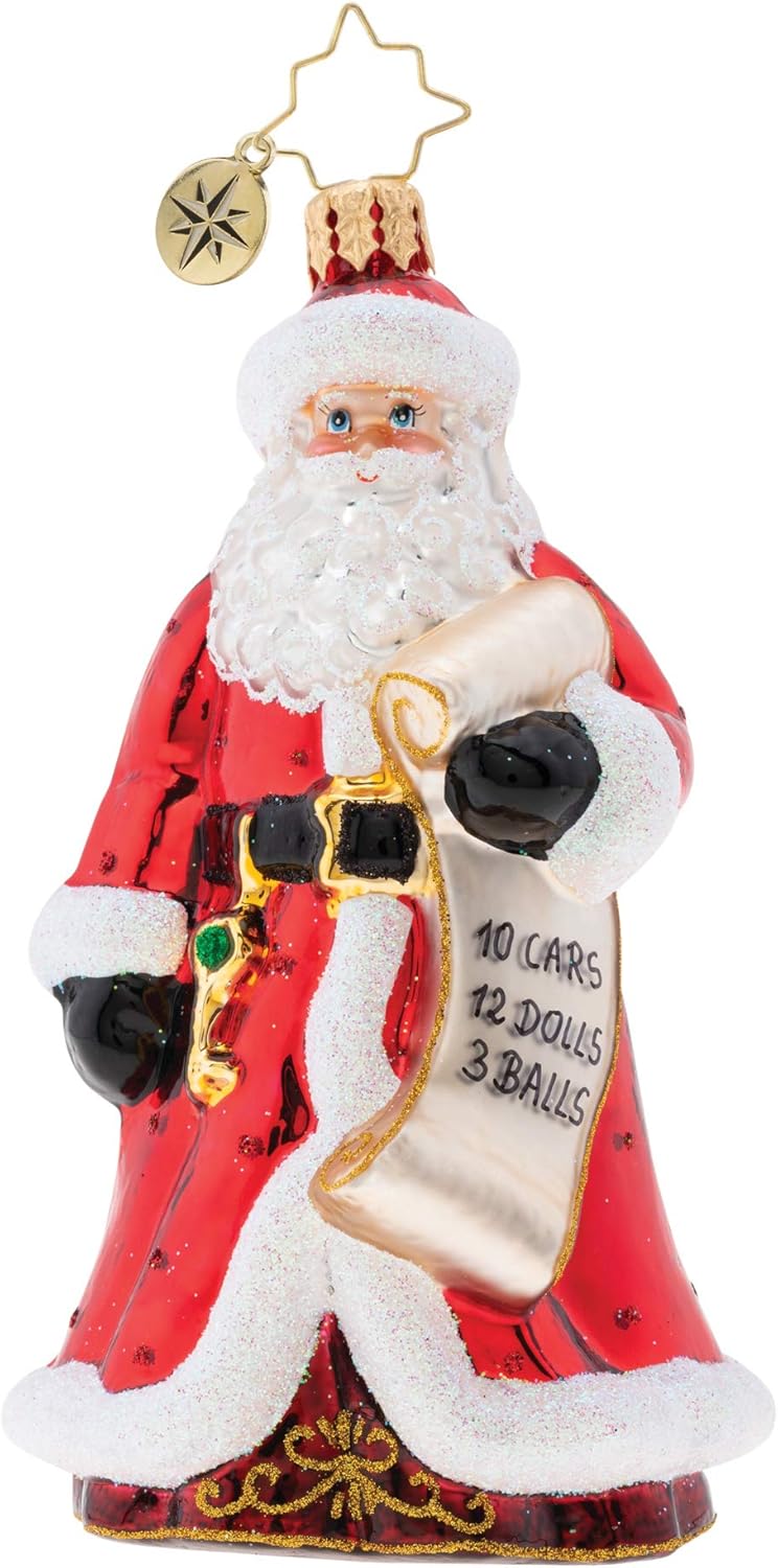 Christopher Radko Naughty or Nice Rosy Red 5 x 3 Blown Glass Christmas Figurine Ornament