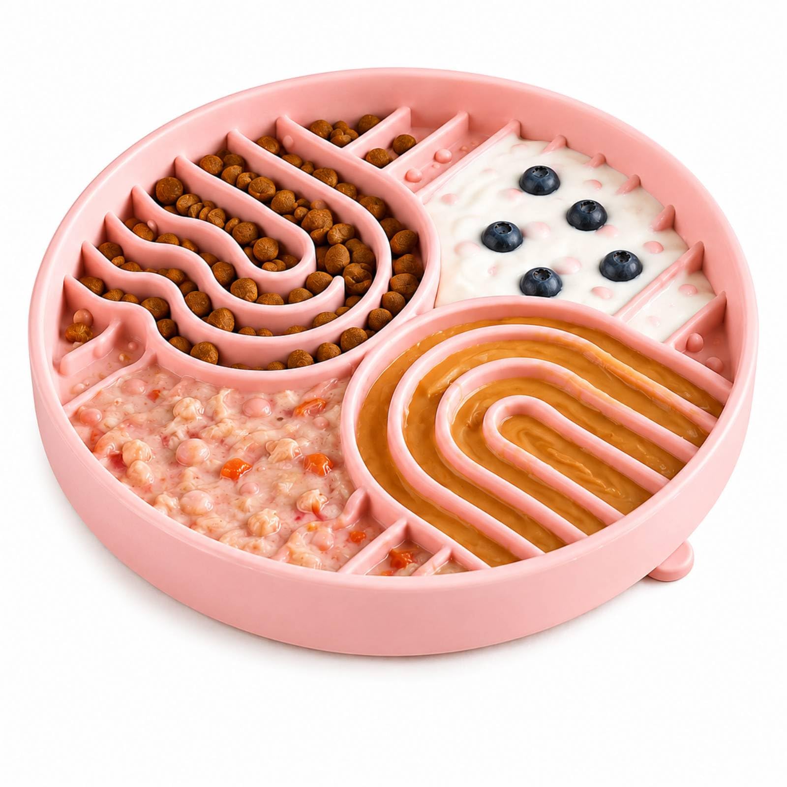 JADUFHU Slow Feeder Dog Bowl, Anti Choke Slow Eat Dog Bowl, Pink