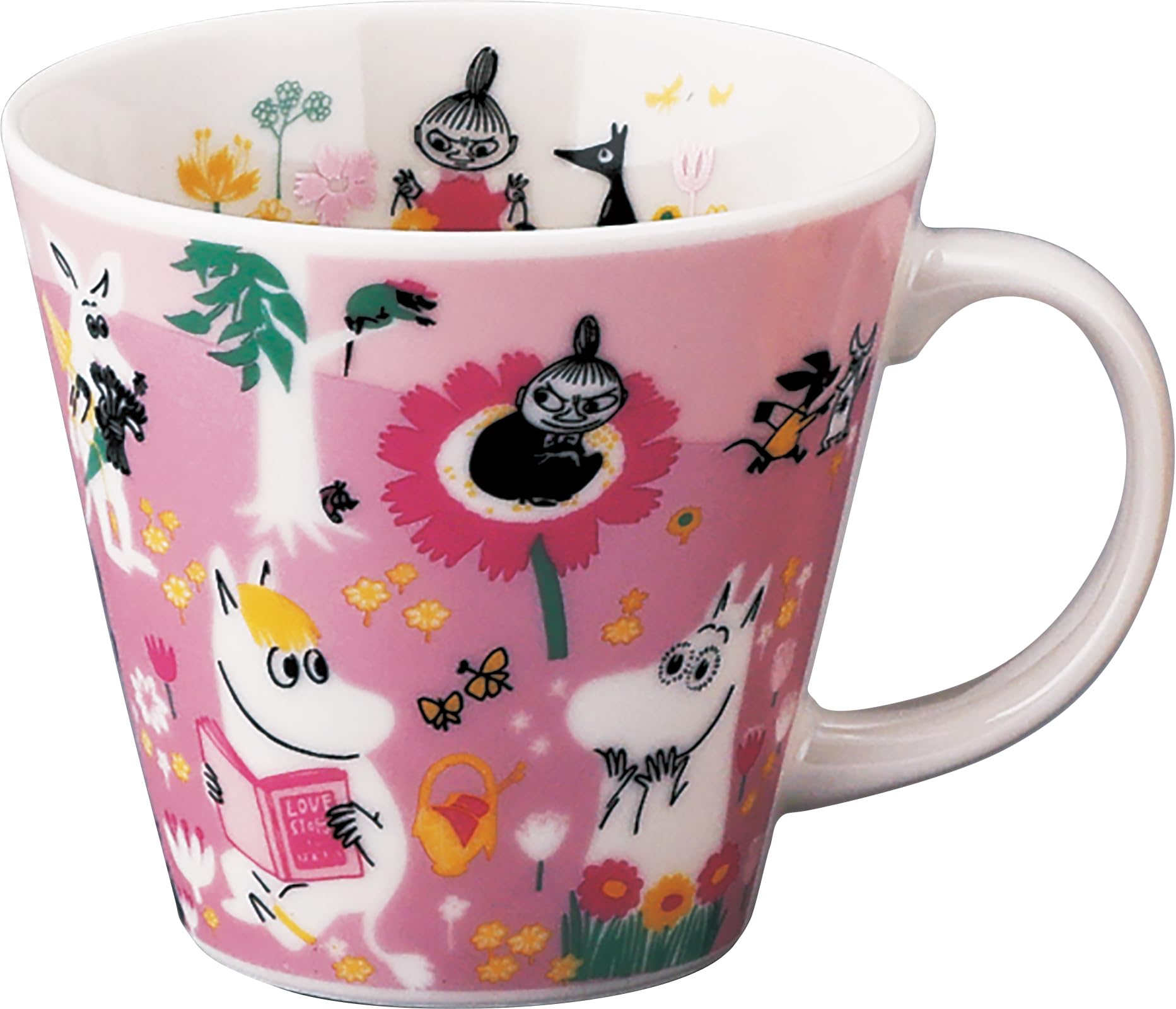 Moomin Four Seasons Spring Large Mug 12oz Pink Ceramic Made in Japan Yamaka