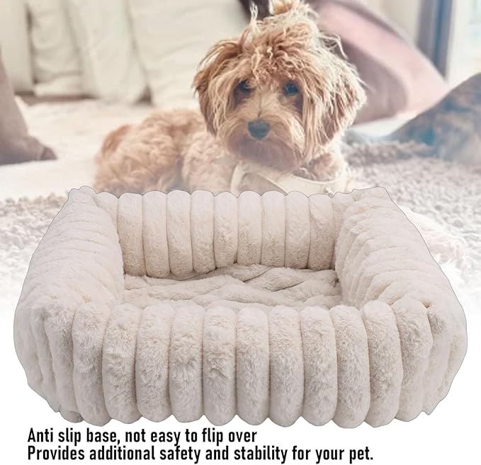Cama Rectangular para Perro y Gato Pequeño Lavable con Bordes Elevados miniatura 4