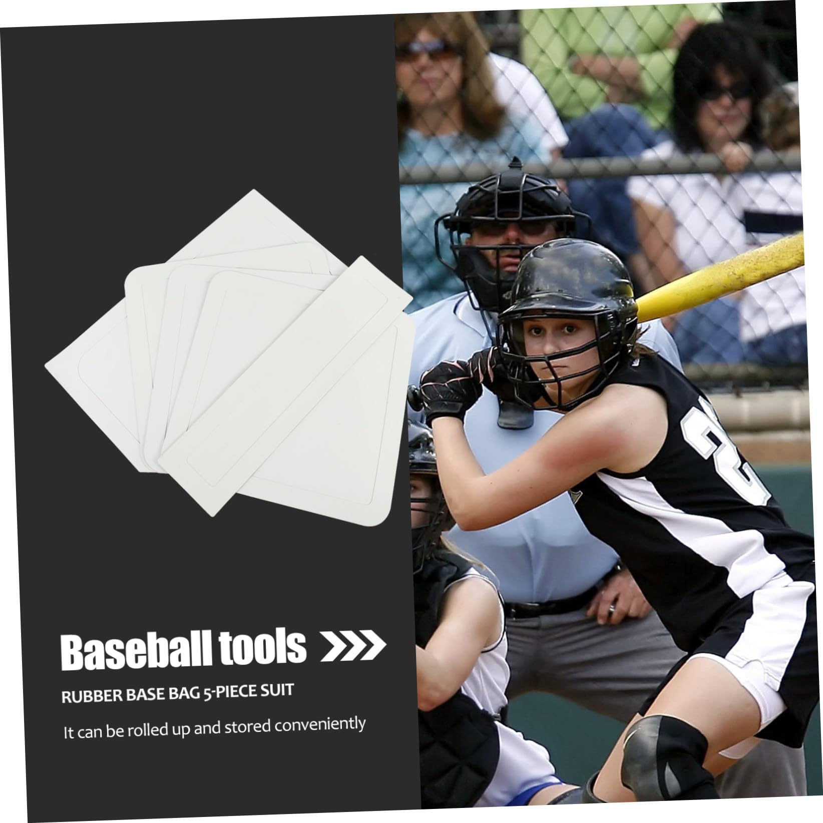 Toddmomy Set 5 Pièces de Plaques en Caoutchouc Imperméables Plaque de Lanceur, Équipement Terrain Baseball Portable et Résistant pour Entraînement et Match