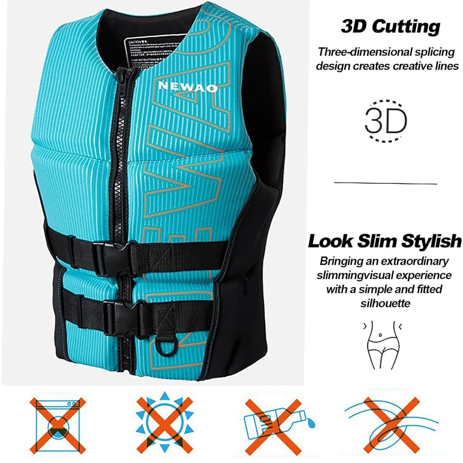 Unisex Hohe Auftriebskraft Tragbar Schwimnweste Verstellbare Gurte Neopren Komfort für Kajak Schnorcheln Stand Up Paddling Wassersport Sicherheit