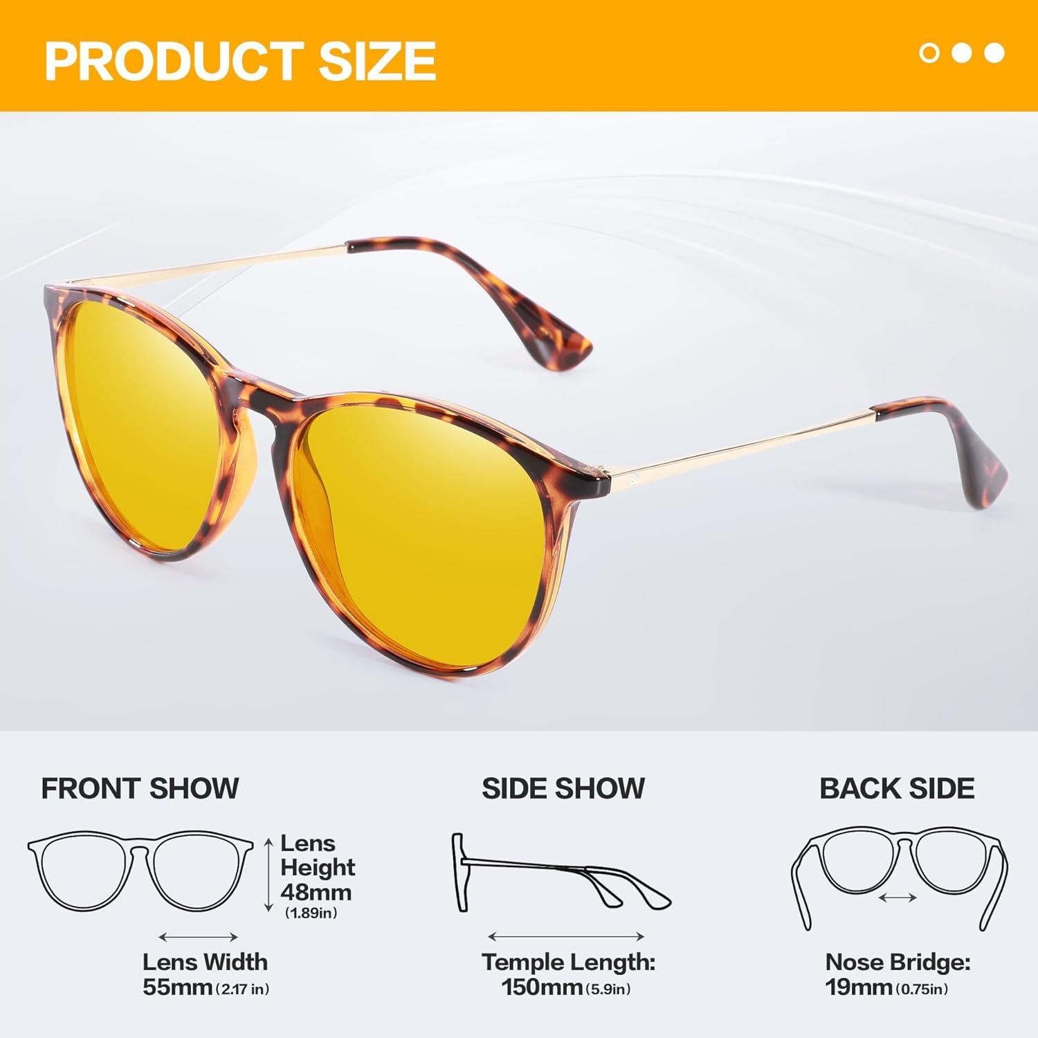 BIRCEN Womens Night Vision Glasses: TR90 Anti-Glare Night Driving Glasses Reduce Eye Strain for Women Drivers Rain Snow Fog - Image 4