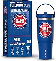 Hydrapeak Detroit Pistons 32oz Nomad NBA Tumbler - Licensed Stainless Steel with Handle, Straw Lid, Leakproof in Collector's Gift Box