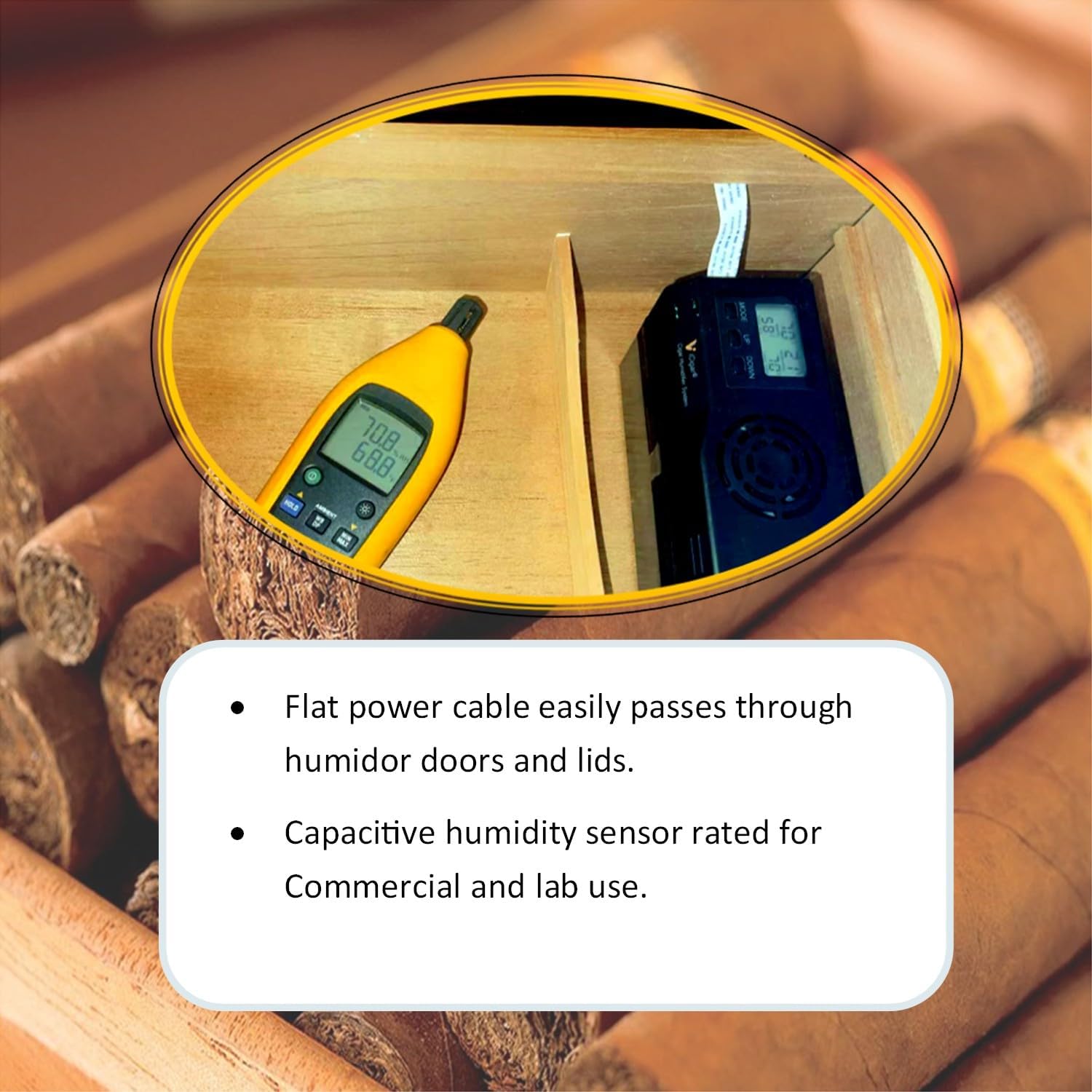 Le Veil iCigar Humidifier with flat power cable and capacitive sensor