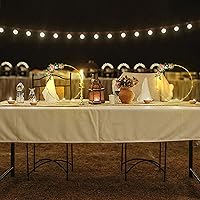 Vista 5 de Centros de mesa decorativos 10 piezas de 12 pulgadas, aros florales de metal para centros de mesa de boda para mesas con luces. Anillos de aro