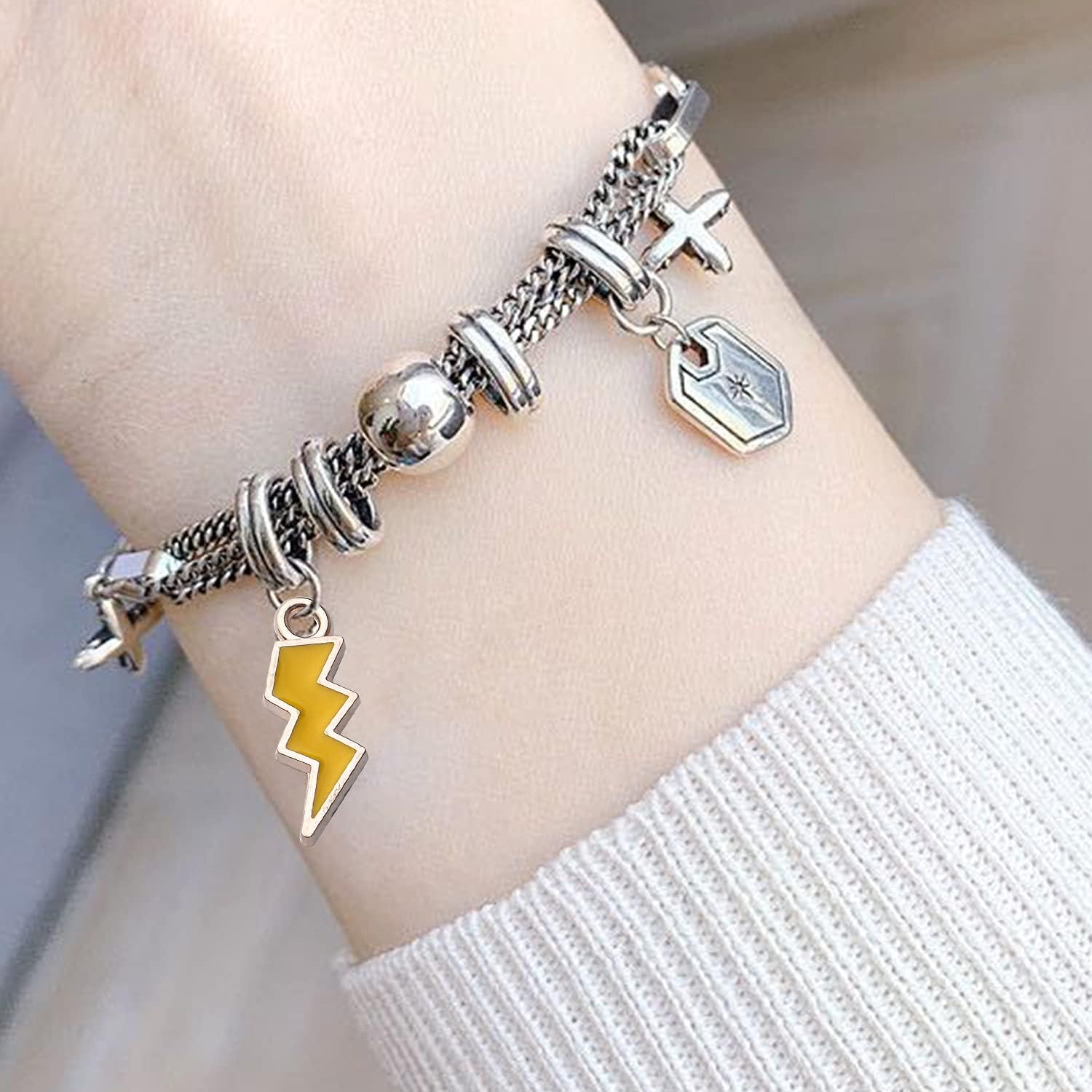 60pcs Lightning Bolt Charm Pendants Alloy Flash Lightning Charms Enamel Charms Pendants Celestial Dangle Charms for Bracelet Necklace Earrings DIY Jewelry Making Supplies - Image 6