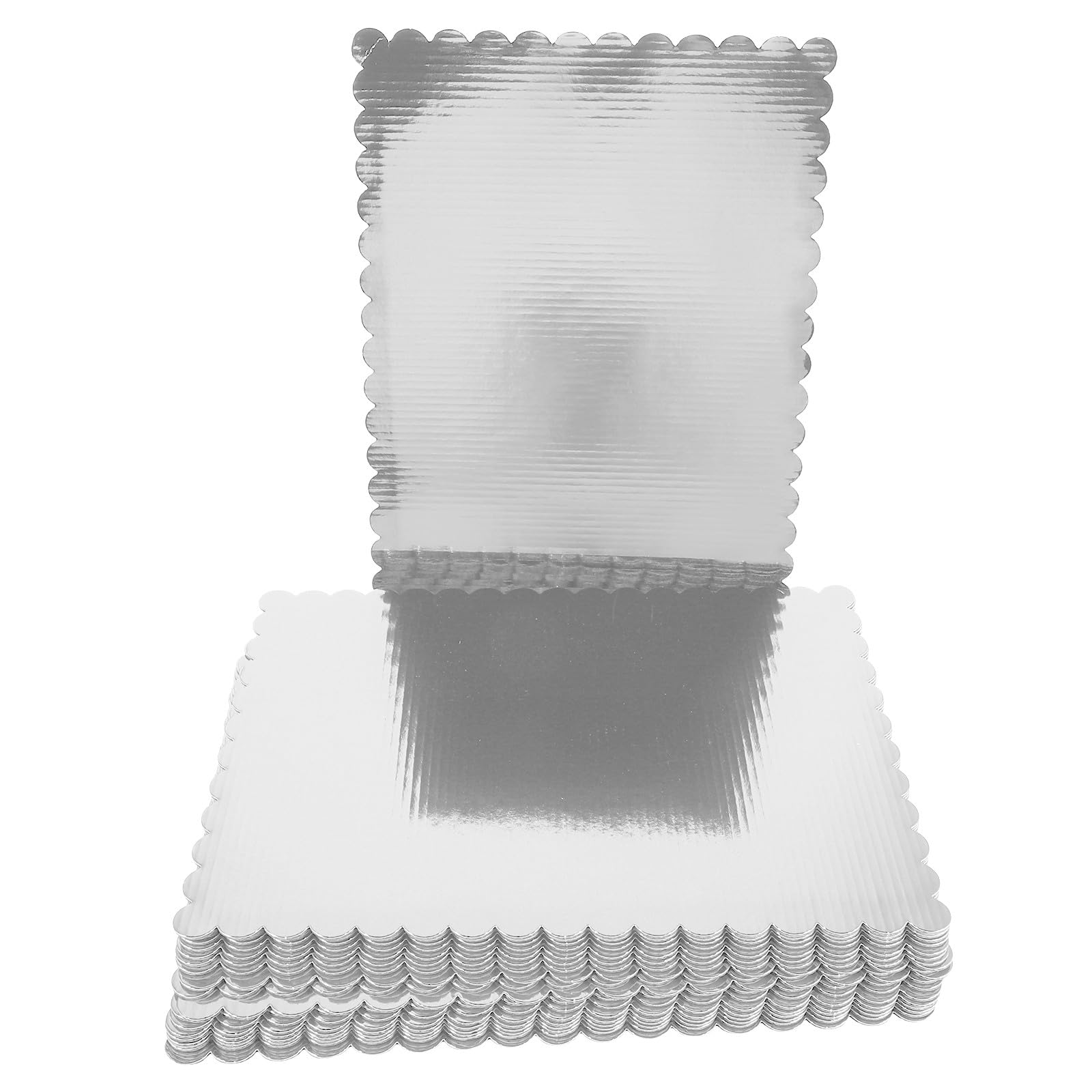 Rechteckige Tortenunterlage 20 Stück 2mm Pappe mit Wellenrand