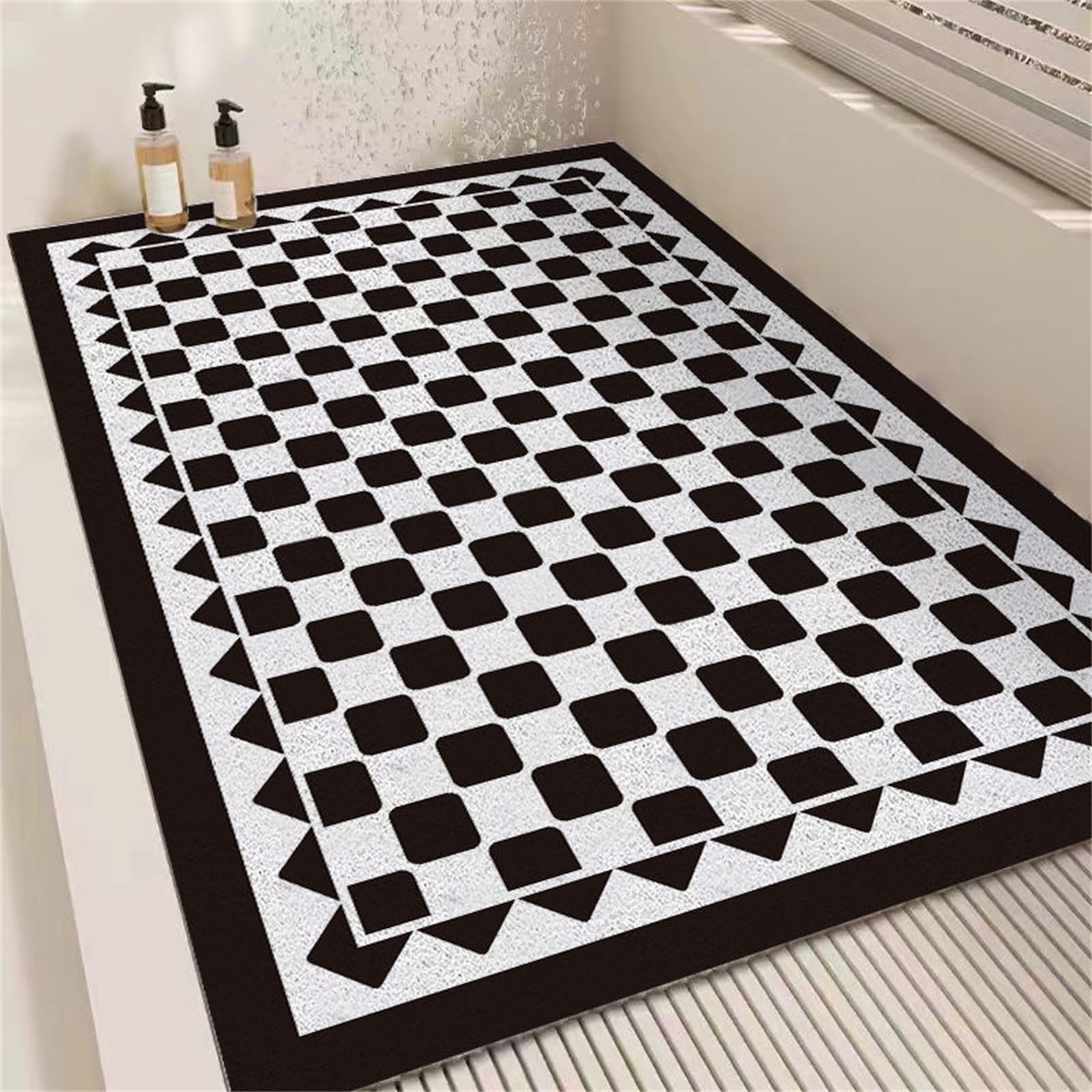 Alfombrilla de baño antideslizante de secado rápido y goma suave para ducha y bañera