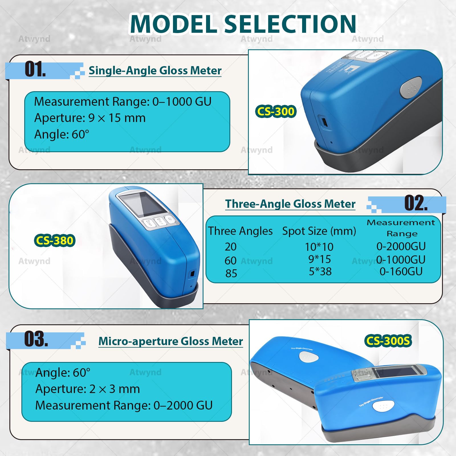 Gloss Meter Tri-Angle Glossmeter 20° 60° 85° Portatile Digital Single Angle Gloss Tester per Vernice Plastica