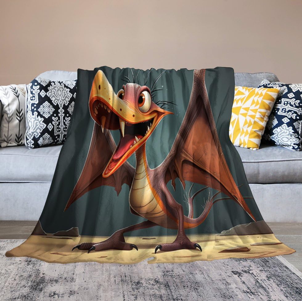 Couverture en flanelle ptérodactyle : idée cadeau idéale pour Noël - 4