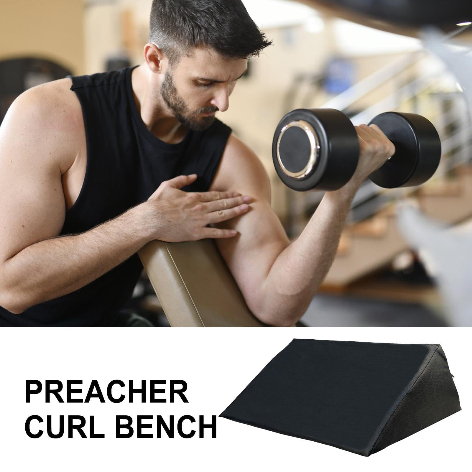 Preacher Curl | Wsparcie Treningu Bicepsów,Wsparcie W Podnoszeniu Ciężarów,Dla Mężczyzn Dorosłych Sportowców Początkujących Trójboistów Siłowych Do Domu Mieszkania Garażu Hotelu