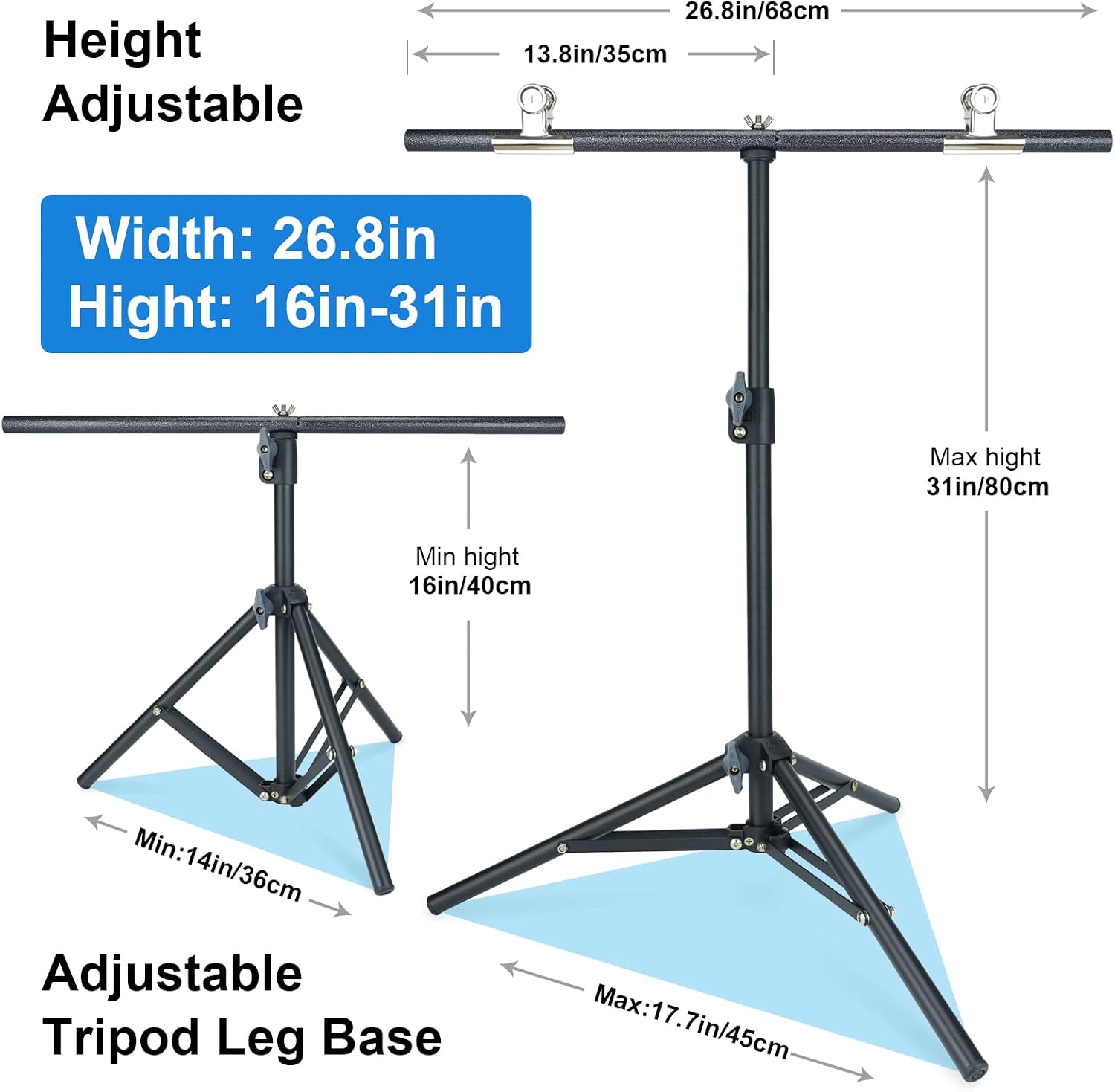LINCO Lincostore Photography PVC Backdrop Background Small Support Stand System Metal 8812B 68cm Wide 80cm High.
