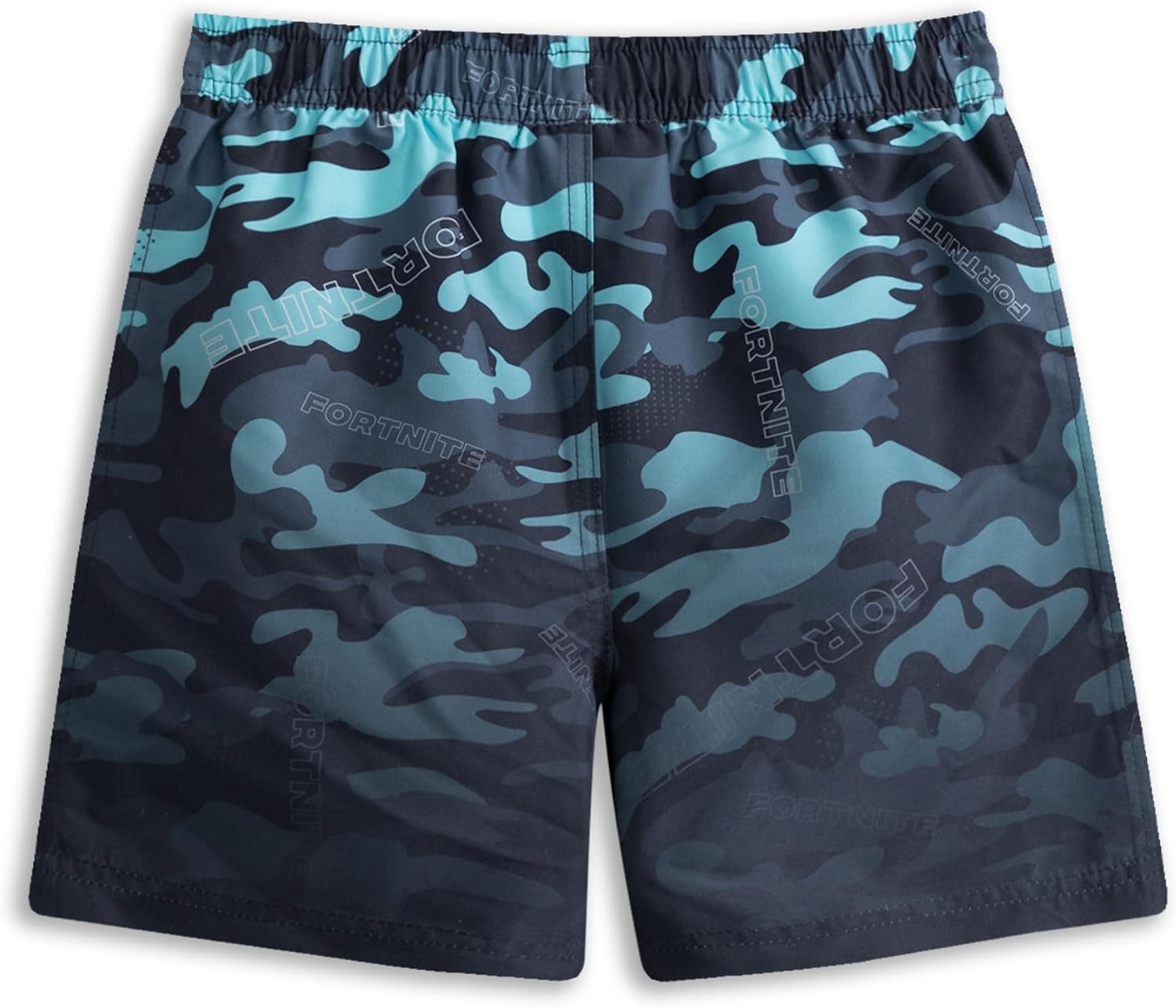 Fortnite Boys Blue Camouflage Swim Shorts | Elasticated Waistband & Drawstring Closure Beachwear | Holiday & Pool Shorts