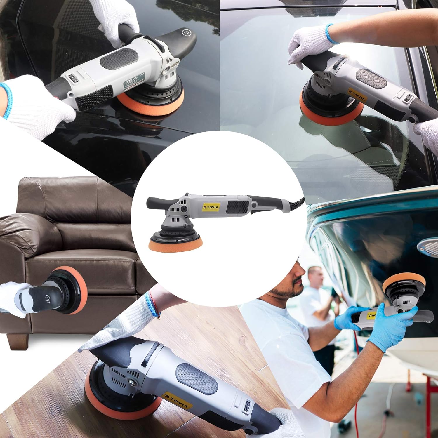 Super Big Clearance! T TOVIA Buffer Polisher, 6 Inch Variable Speed Dual Action Random Orbital Car Tiles Polishing Machine with 3 Foam Pads, Boat Detailing Kit for Polishing, Waxing, Buffing, Sanding Exclusive T TOVIA Buffer Polisher, 6 Inch Variable Speed Dual Action Random Orbital Car Tiles Polishing Machine with 3 Foam Pads, Boat Detailing Kit for Polishing, Waxing, Buffing, Sanding